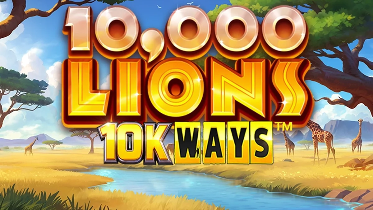 Tampilan layar utama permainan slot 10,000 Lions 10K Ways